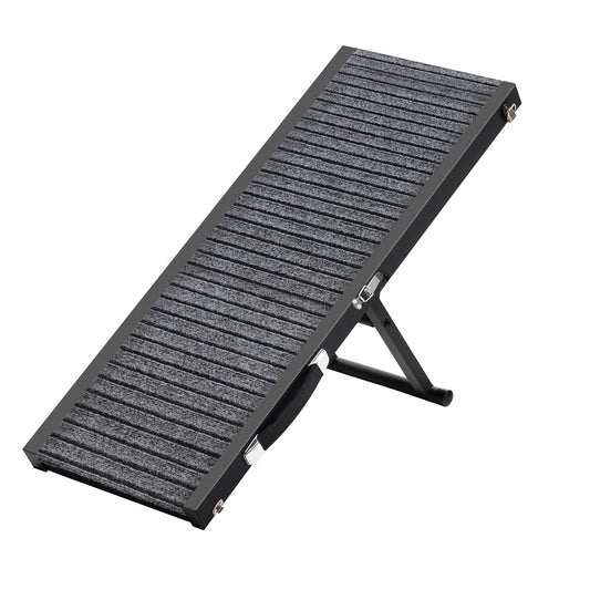MAHANCRIS Dog Ramp 31.5 Long Portable Pet Stair Ramp with Non-Slip Rug Surface 5 Levels Height Adjustable Dog Steps for Small Dogs Folding Dog Car Ramps for Couch Bed Black DRHR0901V1